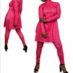 $10 2 PIECE HOUNDSTOOTH PRINTED SET